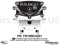 9 Piece 2019 Wildcat Hi Pro Fifth Wheel Front Graphics Kit with Dome logo