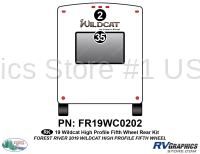 2 Piece 2019 Wildcat Hi Pro Fifth Wheel Rear Graphics Kit - Image 2