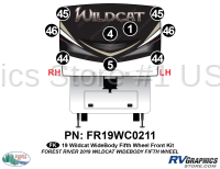 9 Piece 2019 Wildcat Widebody Fifth Wheel Front Graphics Kit