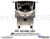 6 Piece 2019 Solitude S-Class Fifth Wheel Front Graphics Kit