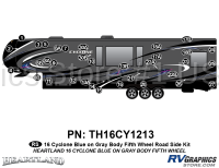 34 Piece 2016 Cyclone FW Blue Gray Roadside Graphics Kit