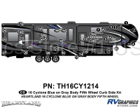 34 Piece 2016 Cyclone FW Blue Gray Curbside Graphics Kit