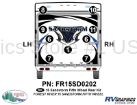 9 Piece 2015 Sandstorm FW Rear Graphics Kit
