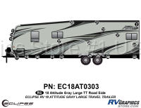 21 Piece 2018 Attitude Lg Travel Trailer Gray Roadside Graphics Kit