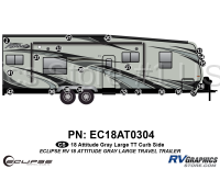 21 Piece 2018 Attitude Lg Travel Trailer Gray Curbside Graphics Kit