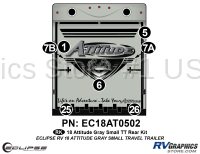 7 Piece 2018 Attitude Sm Travel Trailer Gray Rear Graphics Kit