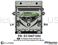 9 Piece 2018 Attitude Fifth Wheel Green Rear Graphics Kit