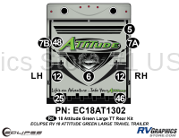 9 Piece 2018 Attitude Lg Travel Trailer Green Rear Graphics Kit