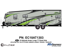 21 Piece 2018 Attitude Lg Travel Trailer Green Roadside Graphics Kit