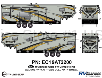 73 Piece 2019 Attitude Fifth Wheel Gold Complete Graphics Kit
