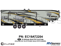 26 Piece 2019 Attitude Fifth Wheel  Gold Curbside Graphics Kit