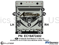 9 Piece 2019 Attitude Medium Travel Trailer Gold Rear Graphics Kit