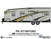 14 Piece 2019 Attitude Medium Travel Trailer Gold Roadside Graphics Kit