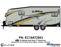 12 Piece 2019 Attitude Medium Travel Trailer Gold Roadside Graphics Kit