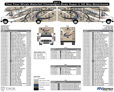 Thor Motorcoach - Four Winds - 2017 Four Winds  Motorhome-Waterfall Blue on Champagne-Tan Sidewalls
