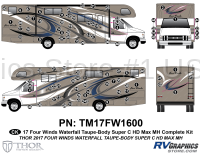 93 Piece 2017 Four Winds Motorhome Blue on Taupe Wall Complete Graphics Kit