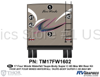 5 Piece 2017 Four Winds Motorhome Blue on Taupe Wall  Rear Graphics Kit