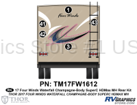 5 Piece 2017 Four Winds Motorhome Blue on Tan Wall  Rear Graphics Kit