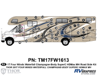 43 Piece 2017 Four Winds Motorhome Blue on Tan Wall  Roadside Graphics Kit