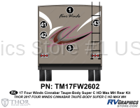 5 Piece 2017 Four Winds Motorhome Red on Taupe Wall  Rear Graphics Kit