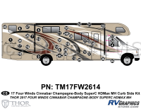 43 Piece 2017 Four Winds Motorhome Red on Tan Wall  Curbside Graphics Kit