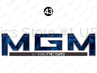GN21MG0086 Front-Rear MGM Flat Chrome Logo with Clear UV Laminate