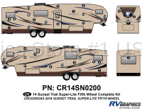 38 Piece 2014 Sunset Trail Fifth Wheel Complete Graphics Kit - Image 1