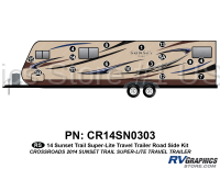 16 Piece 2014 Sunset Trail Travel Trailer Roadside Graphics Kit