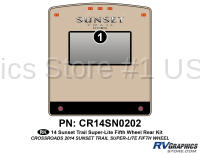 1 Piece 2014 Sunset Trail Fifth Wheel Rear Graphics Kit - Image 2