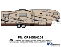 16 Piece 2014 Sunset Trail Fifth Wheel Curbside Graphics Kit - Image 2