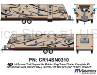 40 Piece 2014 Sunset Trail Molded Cap Travel Trailer Complete Graphics Kit - Image 2