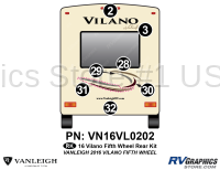 7 Piece 2016 Vilano Fifth Wheel Rear Graphics Kit