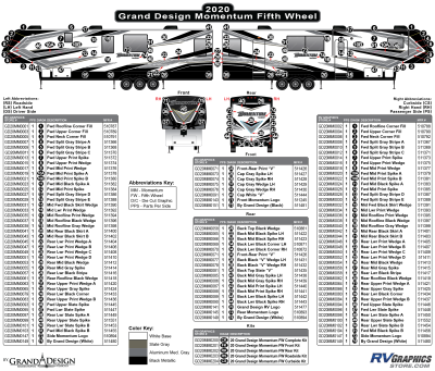Grand Design - Momentum - 2020 Momentum Fifth Wheel-Gray