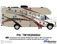 22 Piece 2019 Quantum Hot Streak Motorhome Curbside Graphics Kit (Includes Wingwall)