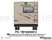 2 Piece 2019 Quantum  Let It Ride Motorhome Rear Graphics Kit