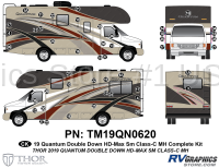 47 Piece 2019 Quantum Double Down Small Motorhome Complete Graphics Kit