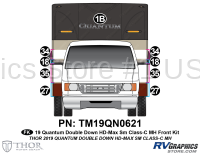 9 Piece 2019 Quantum Double Down Small Motorhome  Front Graphics Kit