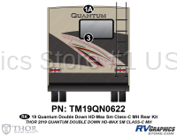 2 Piece 2019 Quantum Double Down Small Motorhome  Rear Graphics Kit