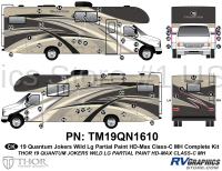 55 Piece 2019 Quantum Jokers Wild Partial Paint Motorhome Complete Graphics Kit