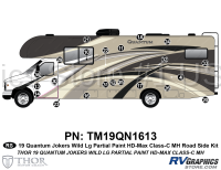 22 Piece 2019 Quantum Jokers Wild Partial Paint Motorhome Roadside Graphics Kit (Includes Wingwall)