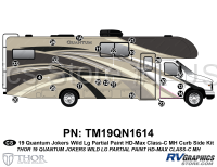 22 Piece 2019 Quantum Jokers Wild Partial Paint Motorhome Curbside Graphics Kit (Includes Wingwall)