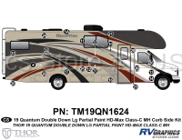22 Piece 2019 Quantum Double Down Large Motorhome Curbside Graphics Kit (Includes Wingwall)