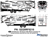 65 Piece 2020 Reflection 150 Series Fifth Wheel Complete Graphics Kit