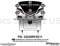 10 Piece 2020 Reflection 150 Series Fifth Wheel Front Graphics Kit