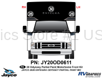 3 Piece 2020 Odyssey Partial Paint Motorhome Front Graphics Kit