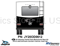 2 Piece 2020 Odyssey Partial Paint Motorhome Rear Graphics Kit