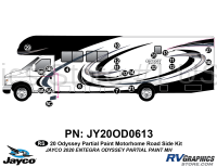 22 Piece 2020 Odyssey Partial Paint Motorhome Roadside Graphics Kit