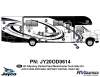 22 Piece 2020 Odyssey Partial Paint Motorhome Curbside Graphics Kit