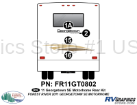 4 Piece 2011 Georgetown SE Motorhome Rear Graphics Kit