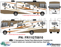 34 Piece 2011 Georgetown Partial Paint Motorhome Complete Graphics Kit